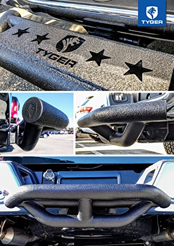 Tyger Auto TG-HS8U81238 Hitch Armor Compatible with Vehicles with 2" Hitch Receiver | Textured Black | Hitch Step | Rear Bumper Guard Protector | with Pin Lock and Stabilizer