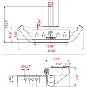 Tyger Auto TG-HS8U81238 Hitch Armor Compatible with Vehicles with 2" Hitch Receiver | Textured Black | Hitch Step | Rear Bumper Guard Protector | with Pin Lock and Stabilizer