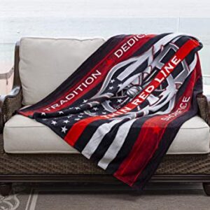 Erazor Bits Blanket 50 x 60| Thin RED LINE Firefighter Throw Blanket ADD9-FF2311-TB