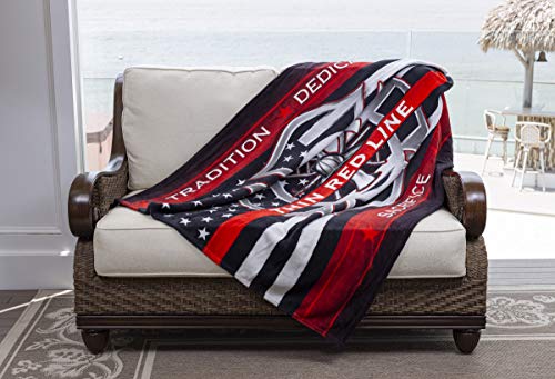 Erazor Bits Blanket 50 x 60| Thin RED LINE Firefighter Throw Blanket ADD9-FF2311-TB