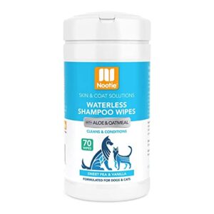 nootie waterless shampoo wipes for dogs & cats-long lasting fragrances-sold in over 3000 vet clinics-made in u.s.a. 70 count