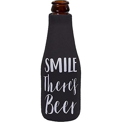 12 oz Black Neoprene Bottle Sleeves with Zipper for Beer, Soda, Beverages (12 Pack)