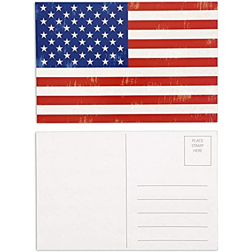 Best Paper Greetings Blank Postcards of American Flag Card (4 x 6 in, 40 Pack)