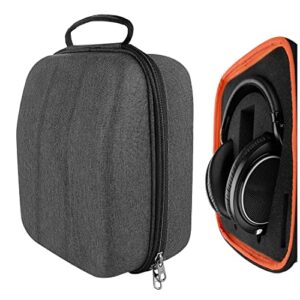 geekria shield case for large-sized over-ear headphones, replacement hard shell travel carrying bag with cable storage, compatible with beyerdynamic dt 880 pro, akg k167 headsets (dark grey)