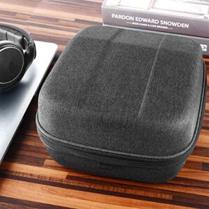 Geekria Shield Case for Large-Sized Over-Ear Headphones, Replacement Hard Shell Travel Carrying Bag with Cable Storage, Compatible with Beyerdynamic DT 880 Pro, AKG K167 Headsets (Dark Grey)