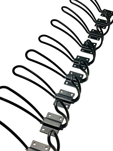 PAINISTIC HOOXX 10 Pack of Rustic Entryway Hooks | Black Wall Mounted Vintage Double Coat Hangers with Large Screws| Hard Industrial Heavy Duty Hook Set, White, (SG_B0787DRVCH_US)