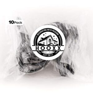 PAINISTIC HOOXX 10 Pack of Rustic Entryway Hooks | Black Wall Mounted Vintage Double Coat Hangers with Large Screws| Hard Industrial Heavy Duty Hook Set, White, (SG_B0787DRVCH_US)