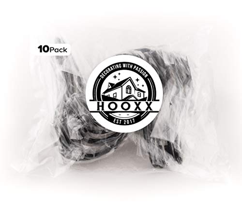 PAINISTIC HOOXX 10 Pack of Rustic Entryway Hooks | Black Wall Mounted Vintage Double Coat Hangers with Large Screws| Hard Industrial Heavy Duty Hook Set, White, (SG_B0787DRVCH_US)