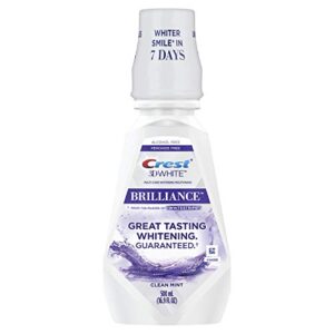 crest 3d white brilliance alcohol free whitening mouthwash, clean mint, 16.9 fluid ounce