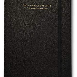 Minimalism Art, Premium Hard Cover Notebook Journal, X-Large Size, Master A4 8.3" x 11.4", 186 Numbered Pages, Gusseted Pocket, Ribbon Bookmark, Extra Thick Ink-Proof Paper 120gsm (Plain, Black)