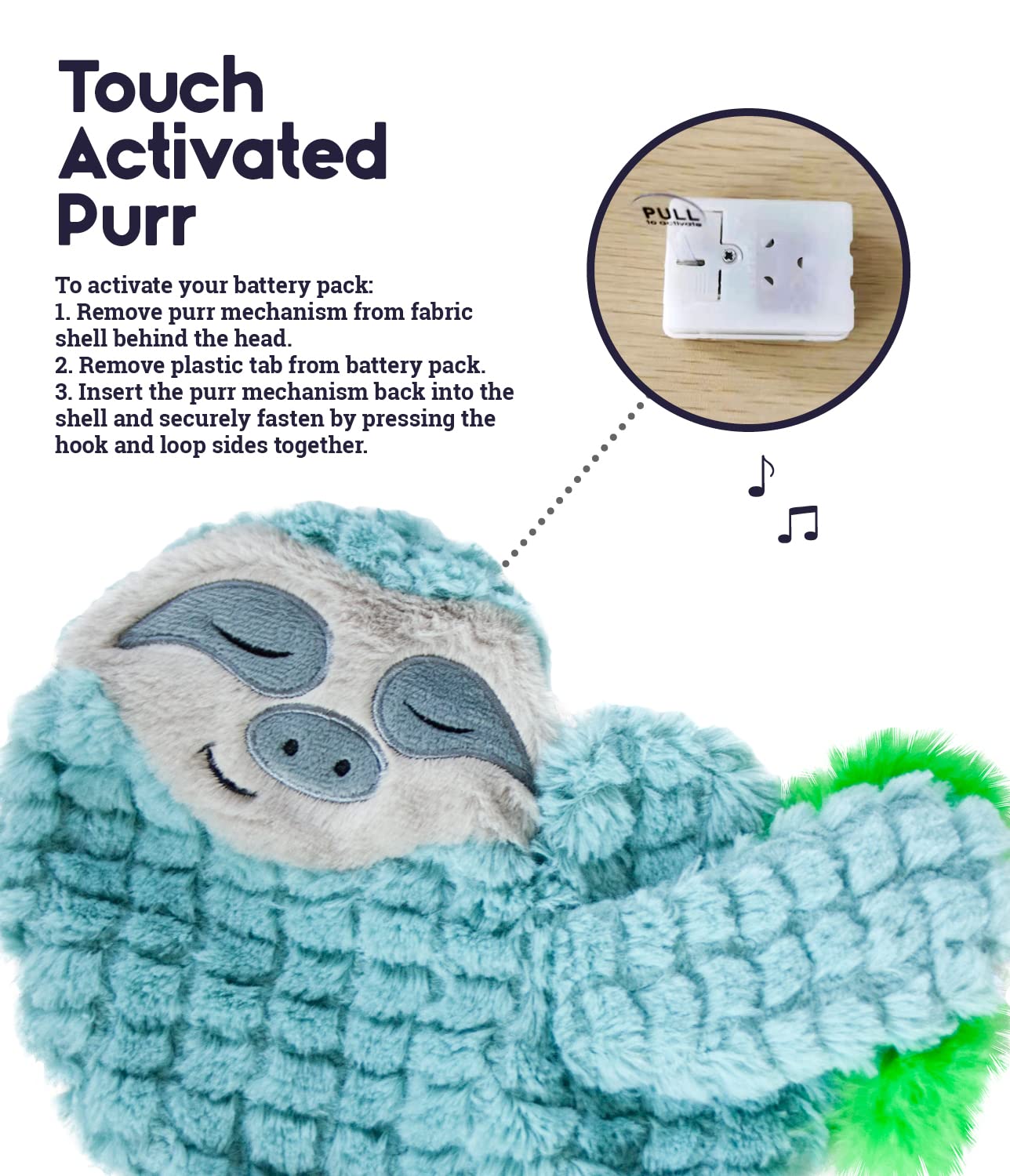 Petstages Purr Pillow Snoozin' Sloth Soothing Plush Cat Toy