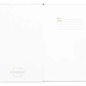 Minimalism Art, Premium Hard Cover Notebook Journal, X-Large Size, Master A4 8.3" x 11.4", 186 Numbered Pages, Gusseted Pocket, Ribbon Bookmark, Extra Thick Ink-Proof Paper 120gsm (Squared, Amber)