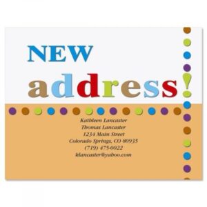 new address personalized postcards, set of 24 moving announcements, 5-¼ x 4 inches