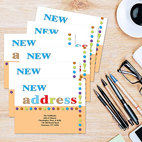 New Address Personalized Postcards, Set of 24 Moving Announcements, 5-¼ x 4 inches