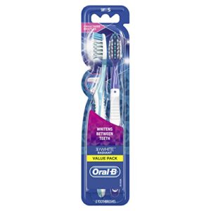 oral-b 3d white radiant whitening manual toothbrush, 2 count