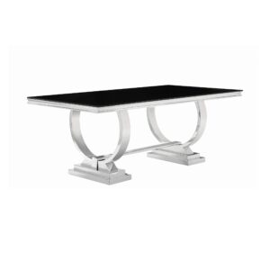 coaster dining table stainless steel in chrome 107871