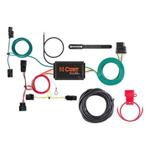 curt 56395 vehicle-side custom 4-pin trailer wiring harness, fits select honda fit, black