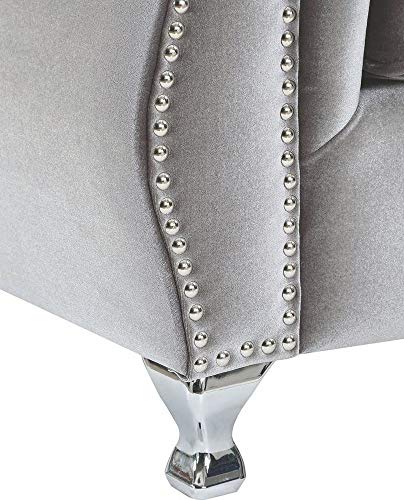 Coaster Furniture Frostine Sofa Silver Velvet Chrome Chrome 551161