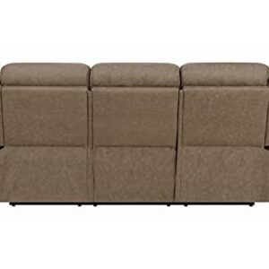 Houston Motion Sofa with Contrast Stitching Tan 602264