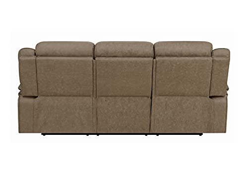 Houston Motion Sofa with Contrast Stitching Tan 602264