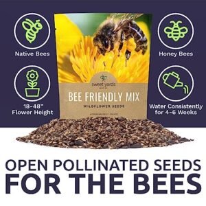 Bee Friendly Wildflower Seed Mix - Bulk 1 Ounce Packet - Over 7,500 Open Pollinated Seeds - Save The Bees!