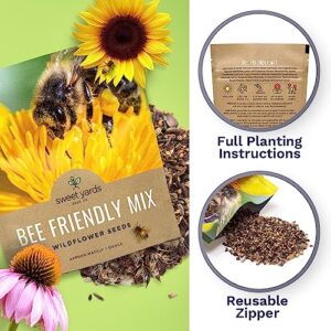 Bee Friendly Wildflower Seed Mix - Bulk 1 Ounce Packet - Over 7,500 Open Pollinated Seeds - Save The Bees!