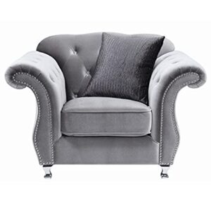 Coaster Furniture Frostine Chair Silver Velvet Chrome Chrome 551163