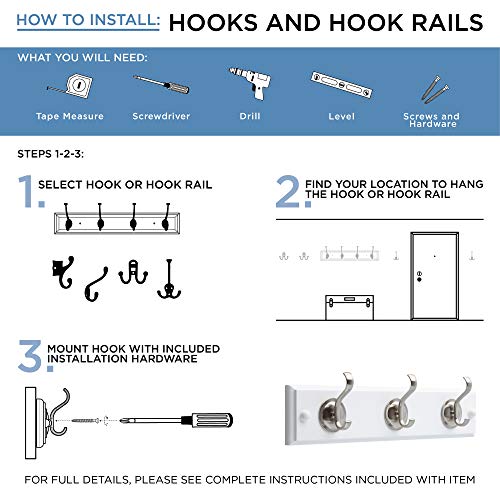 Franklin Brass 3319219-KT Ball End Coat and Hat Hook, 5 per pkg