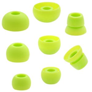 alxcd ear tips for powerbeats 2 wireless headphone, sml 3 sizes 3 pair silicone replacement earbud tips & 1 pair double flange ear tip cushion, fit for powerbeats2 wireless pb2[4 pair](green)