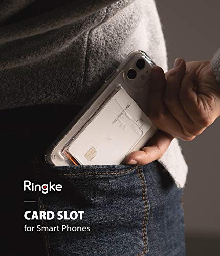 Ringke Slot Card Holder for Phone Case, Business Card Holder for Back of Phone, ID Credit Card Holder Stick on for Women Men, Phone Wallet Compatible with iPhone, Galaxy, and Pixel - Clear Mist