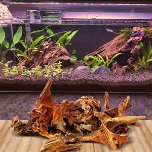 Dr. Moss Aquarium Small Malaysian Driftwood Luxurious Set for Fish Tank Decor, Real Wood Bogwood 5"-7" (2 Pieces)