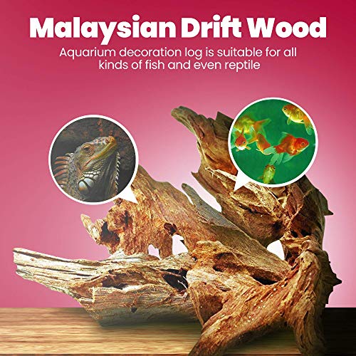 Dr. Moss Aquarium Small Malaysian Driftwood Luxurious Set for Fish Tank Decor, Real Wood Bogwood 5"-7" (2 Pieces)