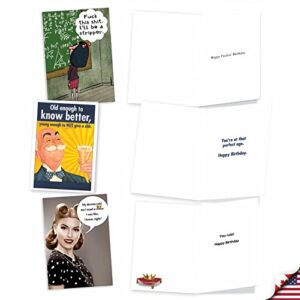 NobleWorks - 10 Funny Birthday Cards Box Set for Men and Women, Assorted Bulk Humor Greeting Cards, Envelopes - A Very Funny Birthday AC5979BDG-B1x10