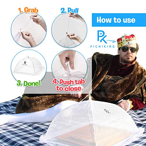 (3 Pack) PicniKing Picnic Food Covers for Outside | Food Tents/Food Covers for Outdoors Mesh Screen | Outdoor Food Covers to Keep Bugs Away | Mesh Food Covers for Outdoors | Food Nets for Outdoors