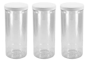 pinnacle mercantile (3-pack) clear plastic storage containers with lids 80 ounce food-grade safe, reusable | store herbs, spices, pasta, cereal, arts & crafts