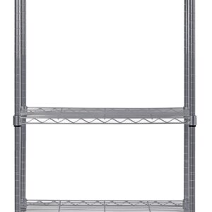 Muscle Rack WS241459-5S 5 Tier Wire Shelving with Hooks in Silver, 59" Height, 24" Width, 14" Length