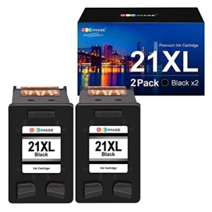 gpc image remanufactured ink cartridge replacement for hp 21xl c9351an to use with fax 3180 1250 deskjet f380 d1520 d2430 f335 f1530 d1520 f300 f1455 d2430 psc 1401 1410 1417 printer tray(2 black)
