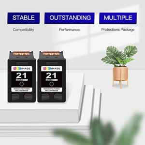 GPC Image Remanufactured Ink Cartridge Replacement for HP 21XL C9351AN to use with FAX 3180 1250 deskjet f380 D1520 D2430 F335 F1530 D1520 F300 F1455 D2430 PSC 1401 1410 1417 Printer Tray(2 Black)