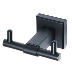 alise towel hooks bathroom double robe hook lavatory bath coat hooks wall mount clothes hook,matte black finish