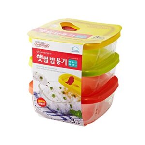 Lock&Lock Oven GLass Cooked Rice Storage Container for Freezer Set of 3