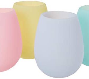 Shark Skinz Shark Skinzz Set of 4 Pastel Silicone Drinkware, 4 Count (Pack of 1), Multicolor