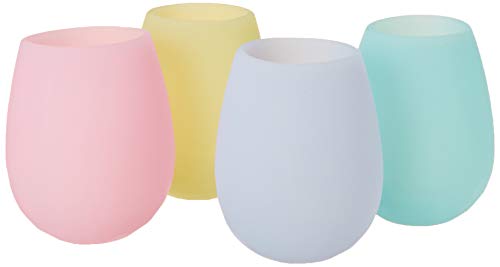 Shark Skinz Shark Skinzz Set of 4 Pastel Silicone Drinkware, 4 Count (Pack of 1), Multicolor