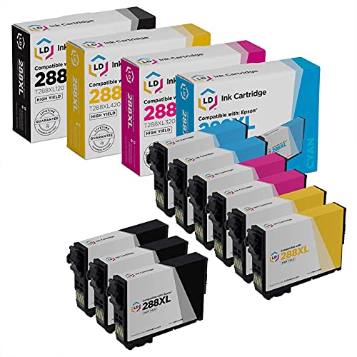 LD Products Remanufactured Ink Cartridge Replacement for Epson 288XL High Yield (3 Black, 2 Cyan, 2 Magenta, 2 Yellow, 9-Pack)