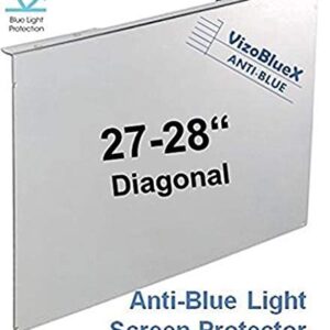 VizoBlueX 27-28 inch Anti-Blue Light Filter for Computer Monitor. Blue Light Monitor Screen Protector panel (24.8"x14.6") Fits LCD TV PC Mac Monitors