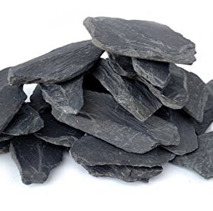 Natural Slate Stone 3 to 5 inch Rocks for Miniature and Fairy Garden, Aquascaping Aquariums, Reptile enclosures & Model Railroad. (5lbs)