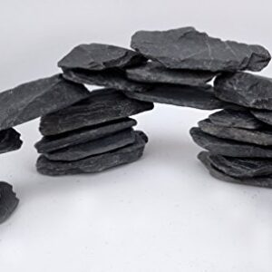 Natural Slate Stone 3 to 5 inch Rocks for Miniature and Fairy Garden, Aquascaping Aquariums, Reptile enclosures & Model Railroad. (5lbs)