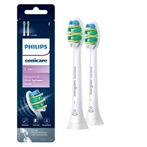 philips sonicare genuine intercare replacement toothbrush heads, 2 brush heads, white, hx9002/65