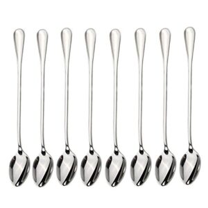 dhrbsx Long-Handled ice Tea Spoon, Cocktail stir Spoons, Stainless Steel Coffee Spoons, ice Cream Scoop Set of 8