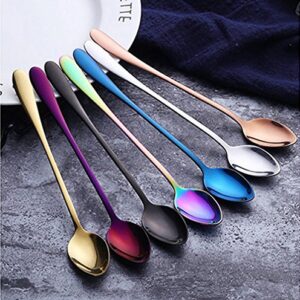 dhrbsx Long-Handled ice Tea Spoon, Cocktail stir Spoons, Stainless Steel Coffee Spoons, ice Cream Scoop Set of 8