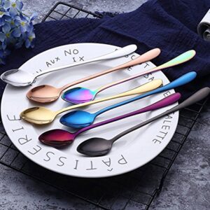 dhrbsx Long-Handled ice Tea Spoon, Cocktail stir Spoons, Stainless Steel Coffee Spoons, ice Cream Scoop Set of 8